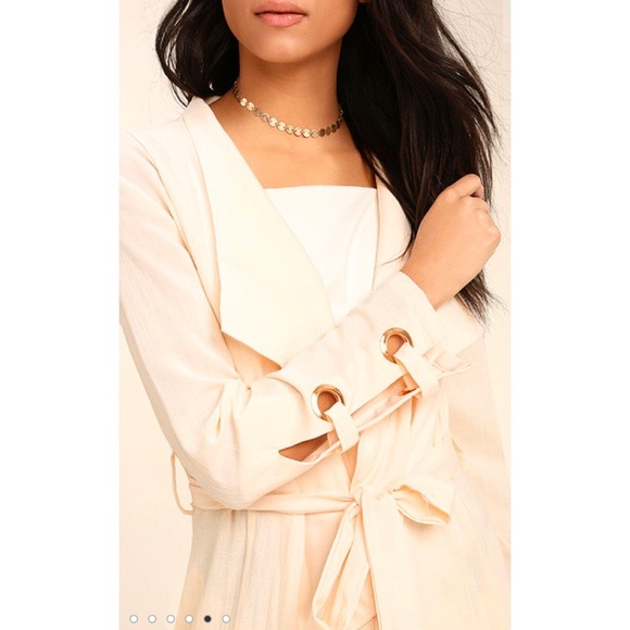 Lulus Pale Peach Trench - Picture 5 of 8